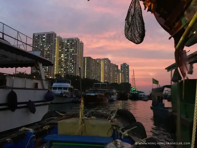 Aberdeen Fishing Village at Dusk