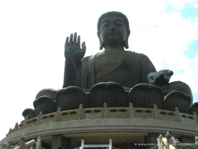 Big Buddha Sits On a Wreath of Lotus Leaves