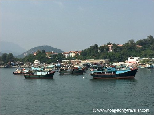 Arriving in Cheung Chau Island, a small crowded harbour with fishing vessels welcomes you