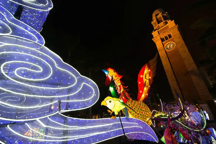 Chinese Lantern Festival Displays in Tsim Sha Tsui Hong Kong