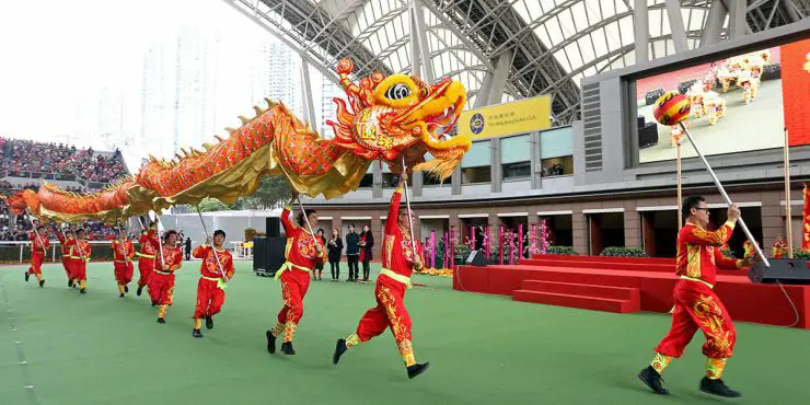 The Hong Kong Chinese New Year Horse Race Meeting at Sha Tin Dragon Parade