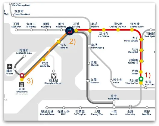 MTR Journey From Tsim Sha Tsui to Tung Chung and Ngong Ping 360