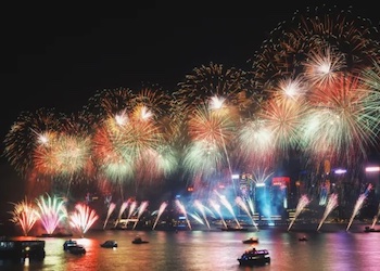 Fireworks Viewing from Harbour City Rooftop