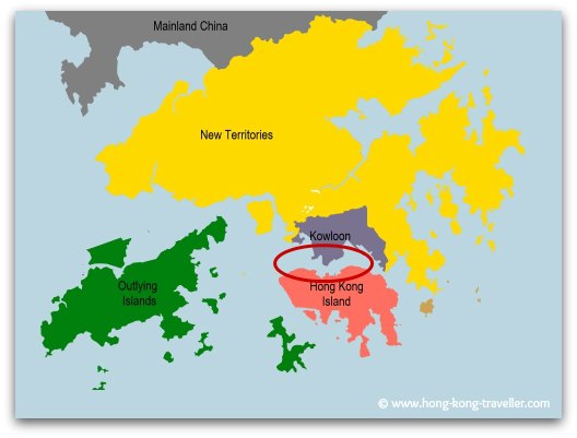 Hong Kong Main Areas: Hong Kong Island, Kowloon, New Territories and Outlying Islands