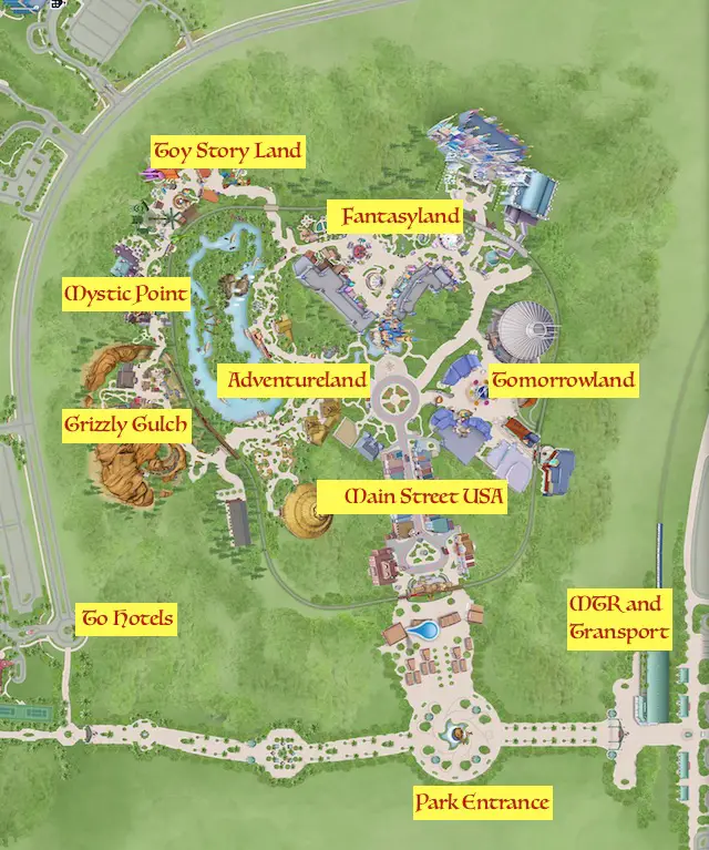 Hong Kong Disneyland Area Map 