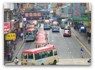 Busy Street Traffic in Hong Kong