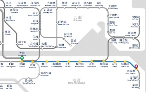 Map MTR to Birthday of Tam Kung Celebrations