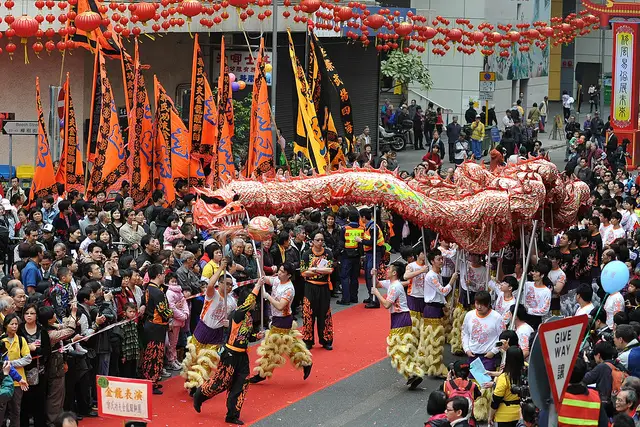 Lion Dance at Tai Kok Tsui Temple Fair