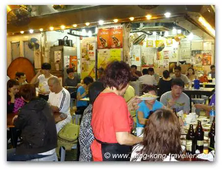 Temple Street Night Market Food Stalls Hong Kong