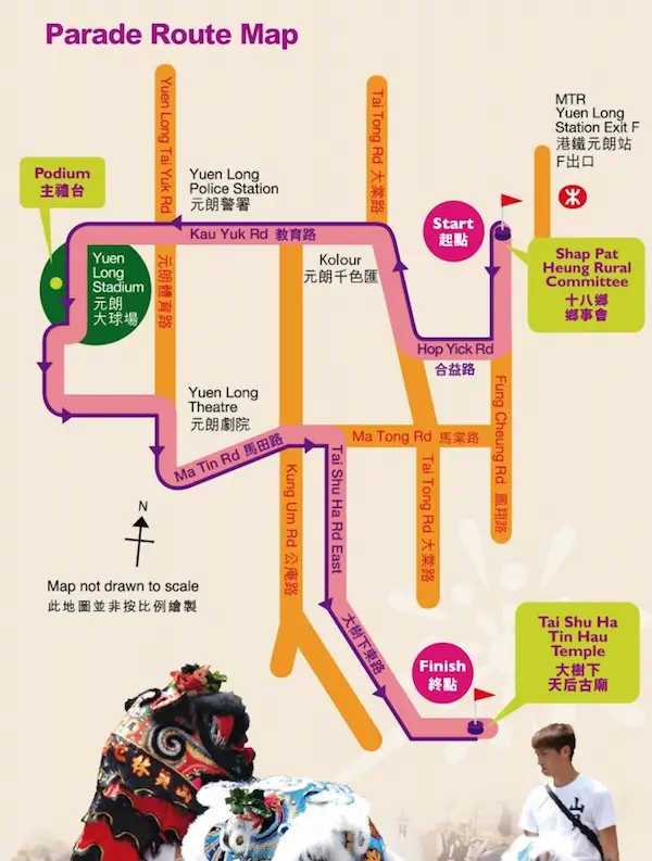 Tin Hau Procession Yuen Long Map